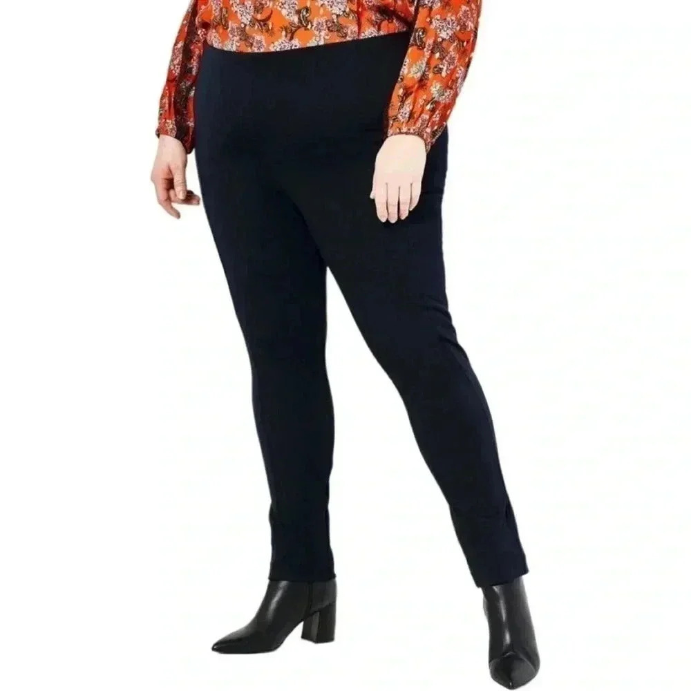 J JASON WU | Ankle Length Knit City Pant | Black Pull On Knit | Petite | 18WP